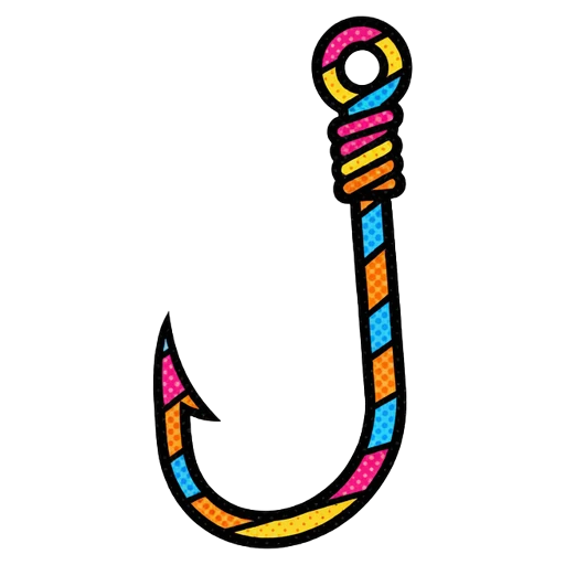 fishing hook Pop Art icon - free AI-generated pop art icon for web and app projects