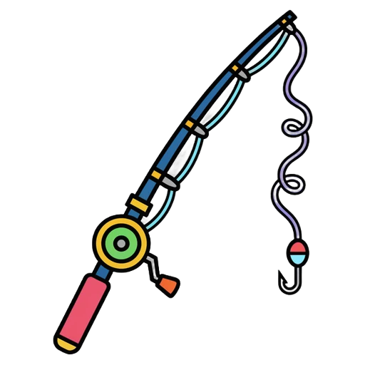 fishing rod Pop Art icon