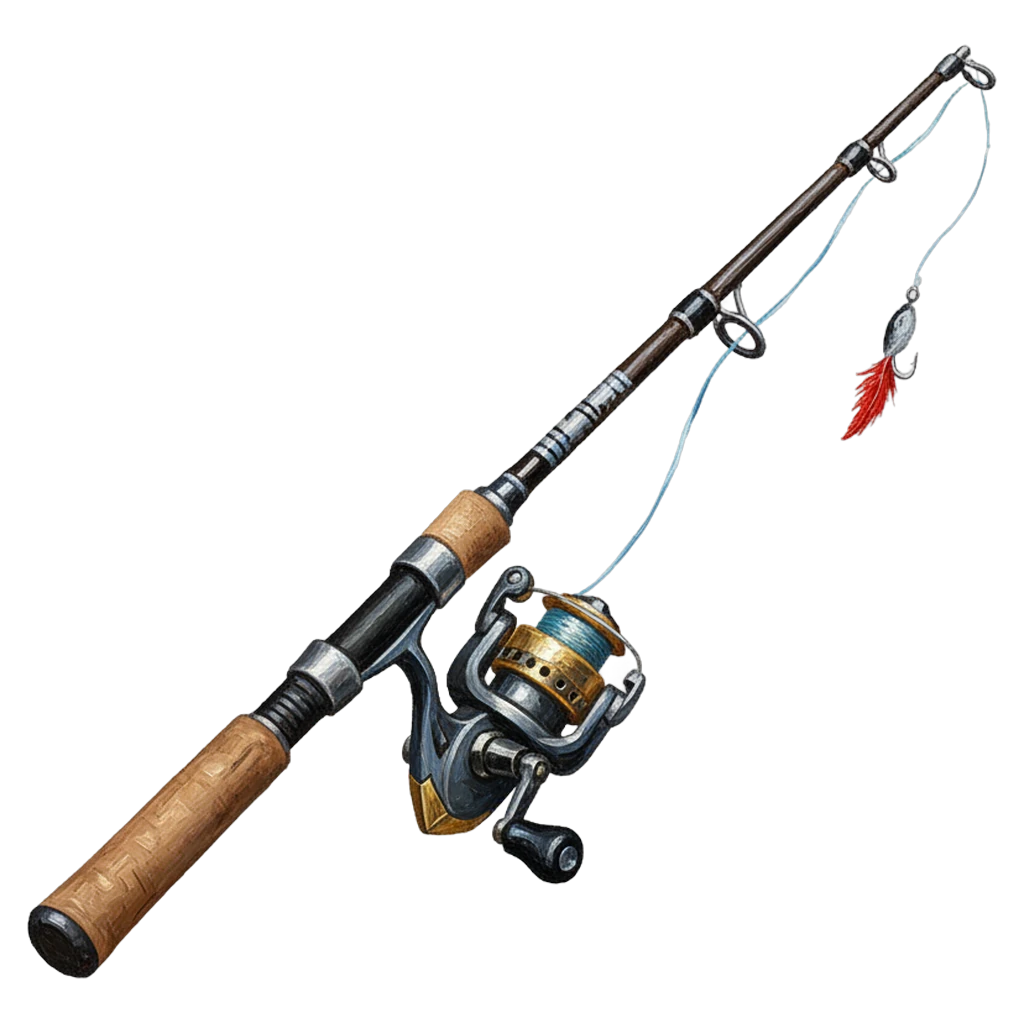 fishing rod Oil Painting icon