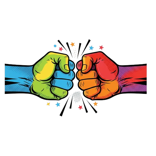 fist bump Pop Art icon