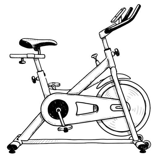fitness bike Hand Drawn icon
