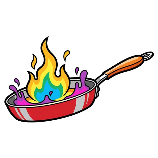 flambe pan Pop Art icon