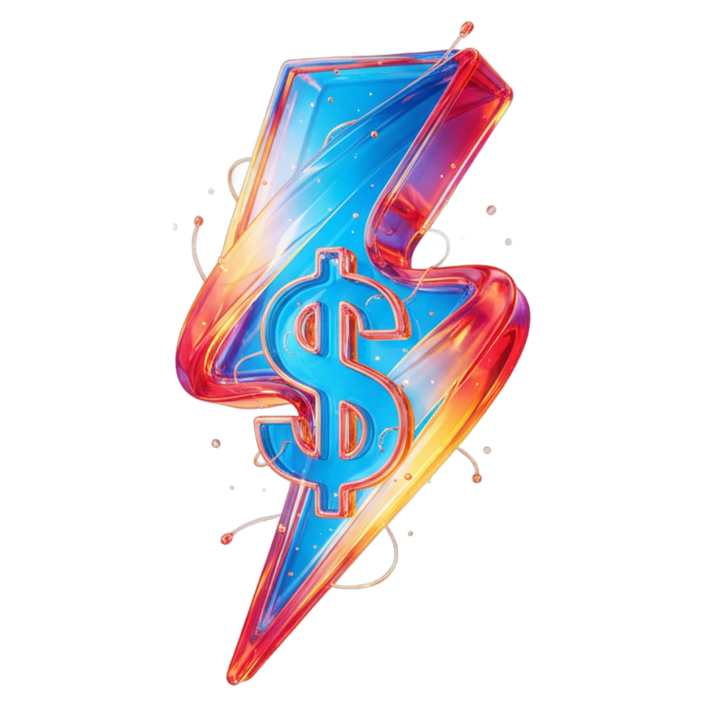 flash sale lightning bolt Photorealistic icon