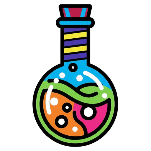 flask Pop Art icon - free AI-generated pop art icon for web and app projects