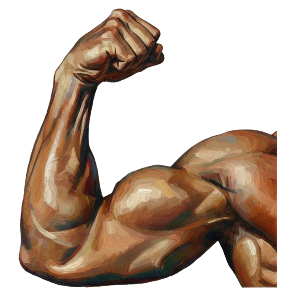 flexing arm Oil Painting icon