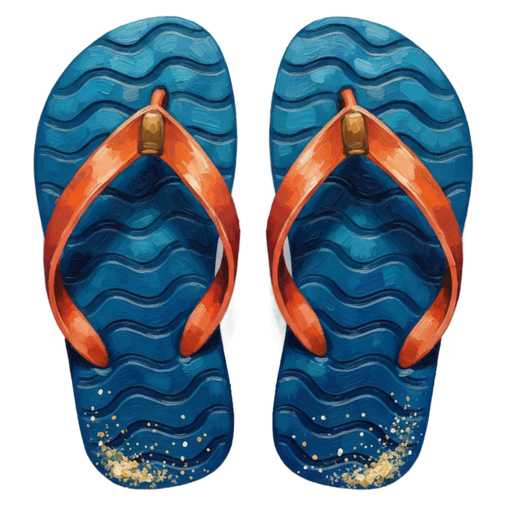 flip flops Oil Painting icon