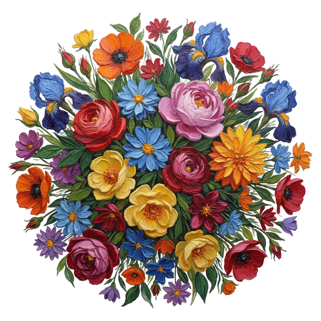 flower garden bloom Oil Painting icon