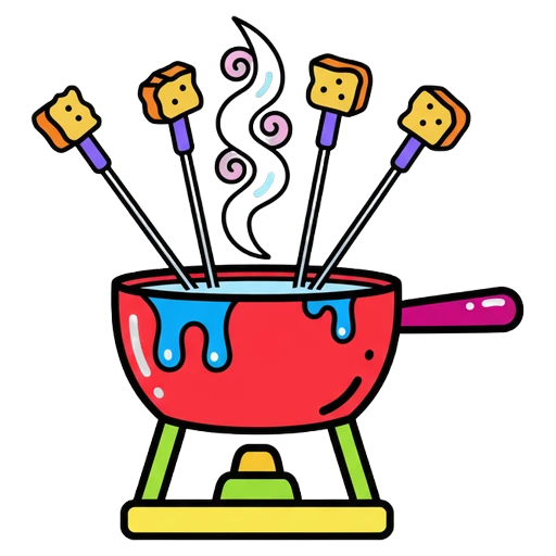 fondue pot Pop Art icon
