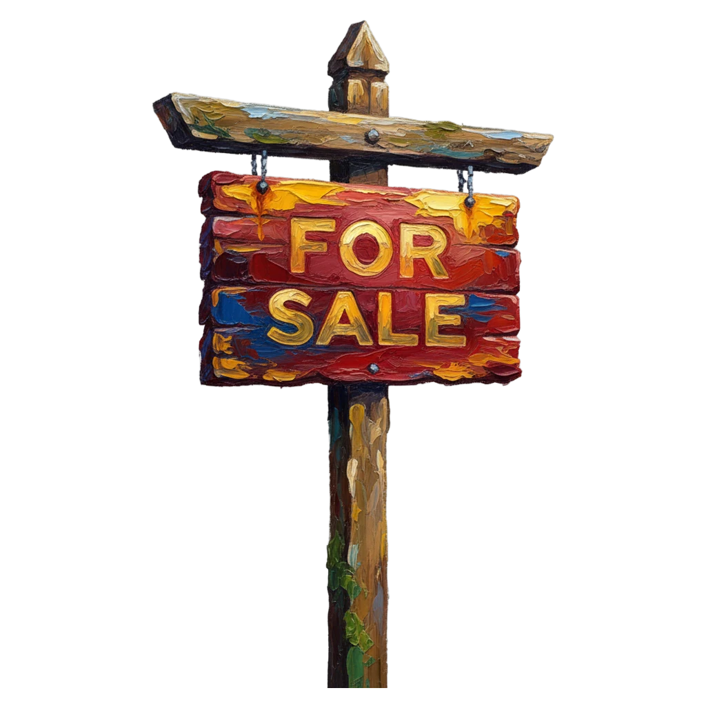 for sale sign Oil Painting icon