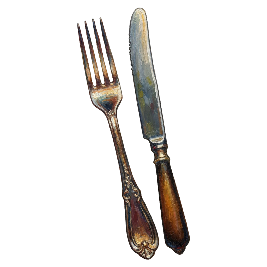 fork and knife Oil Painting icon