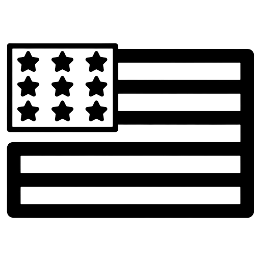 fourth of july flag Line Art icon