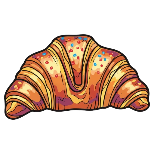fresh baked pastry croissant Pop Art icon - free AI-generated pop art icon for web and app projects
