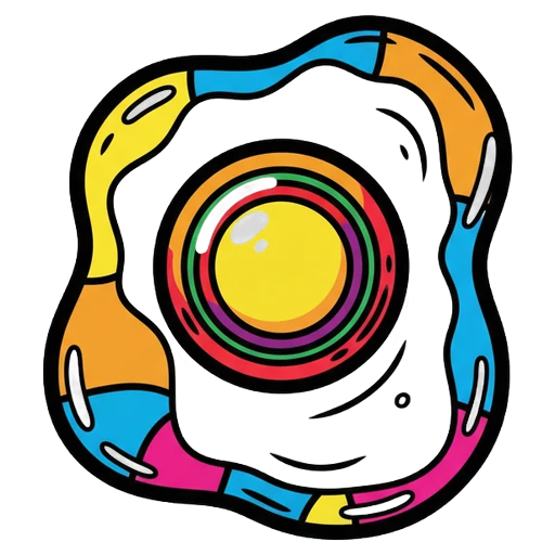 fried egg Pop Art icon