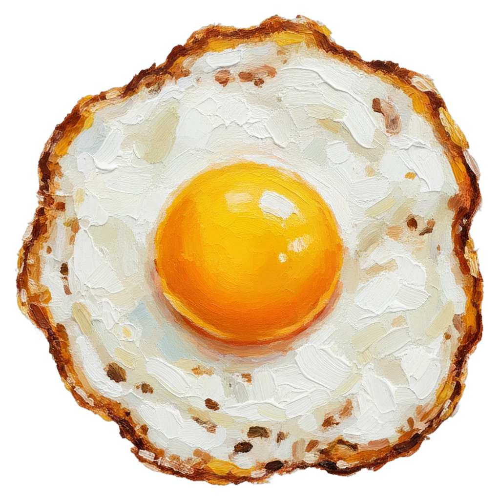 fried egg Oil Painting icon