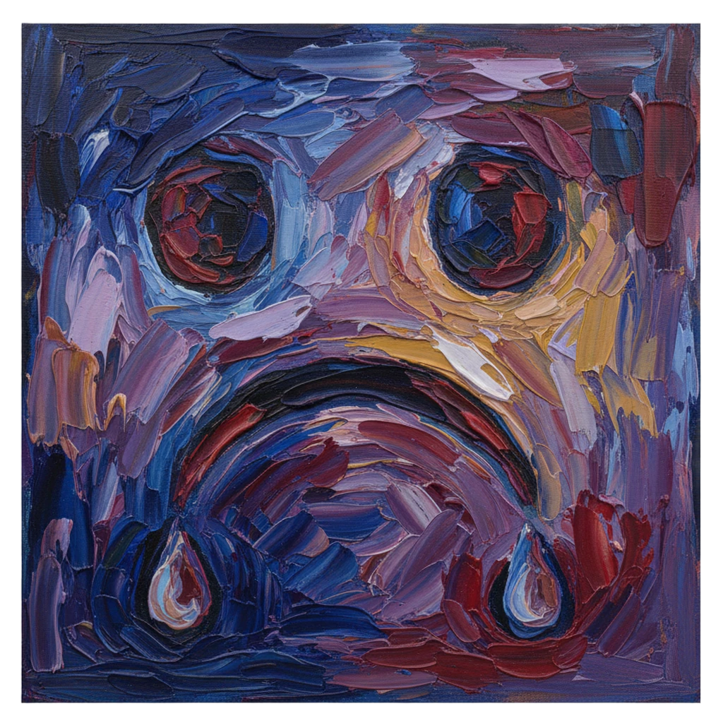 frowny face Oil Painting icon