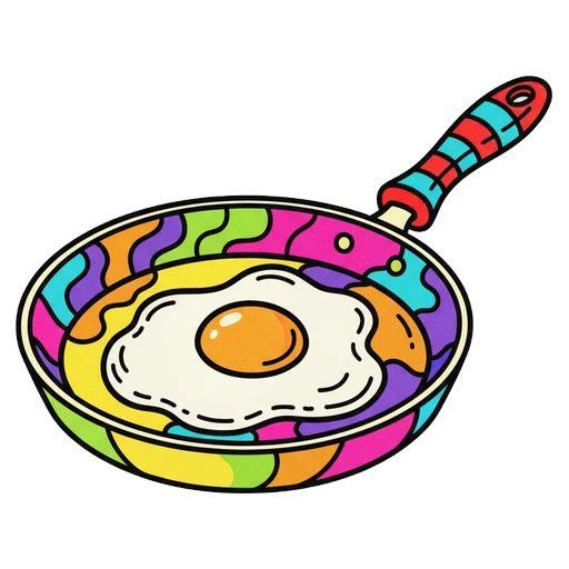 frying pan Pop Art icon