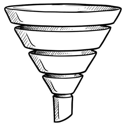 funnel chart Hand Drawn icon