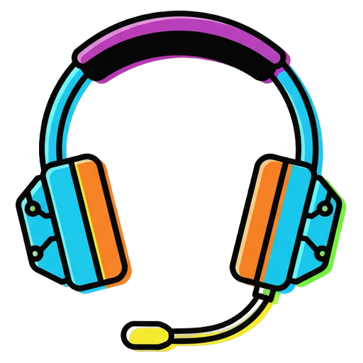 gaming headset with mic Pop Art icon - free AI-generated pop art icon for web and app projects