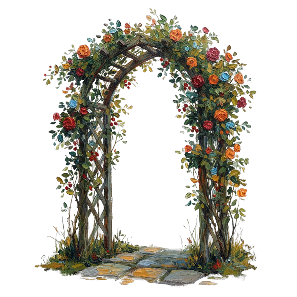 garden arch Oil Painting icon