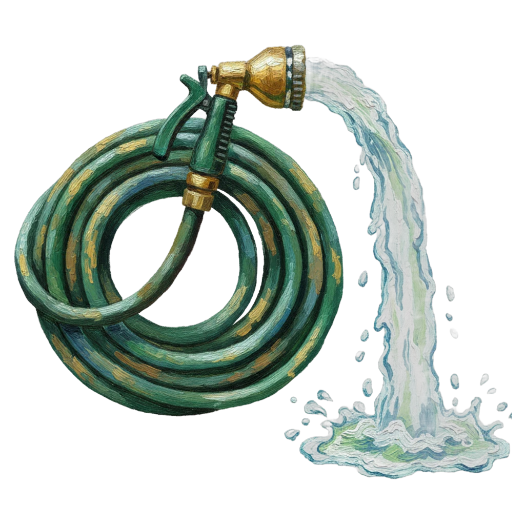 garden hose watering Oil Painting icon