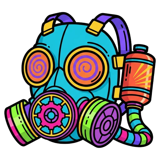 gas mask Pop Art icon