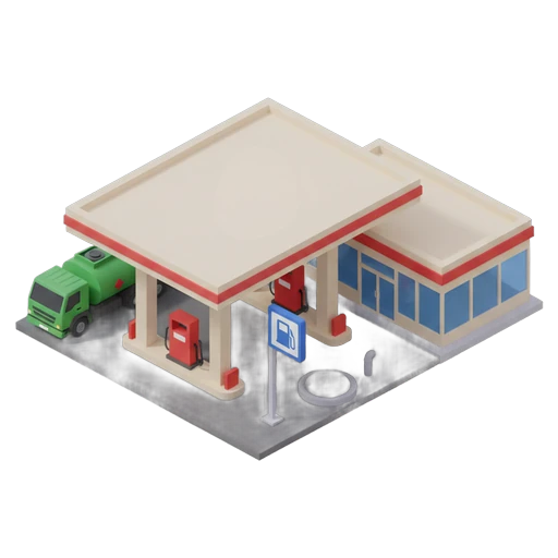 gas station Isometric icon