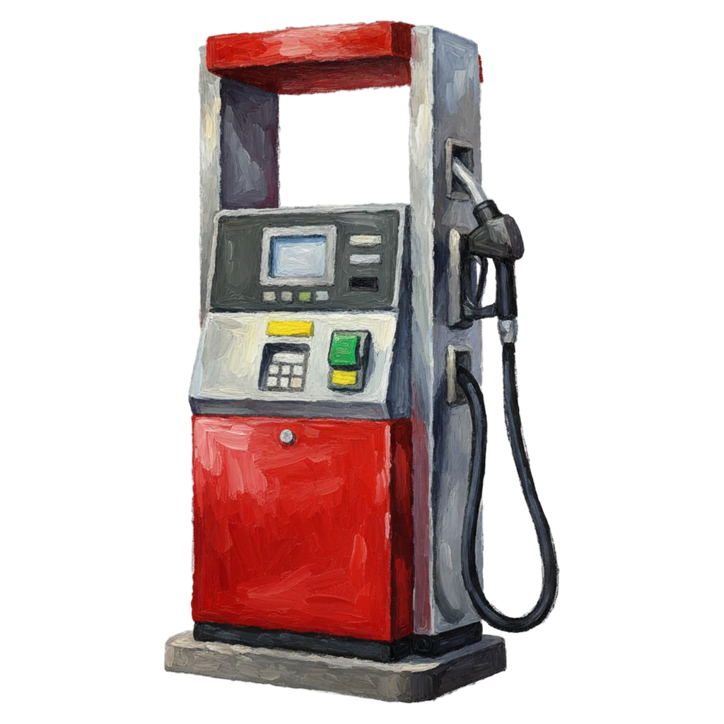 gas station fuel pump Oil Painting icon