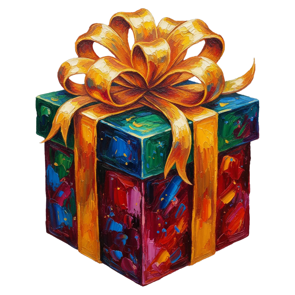 gift box Oil Painting icon