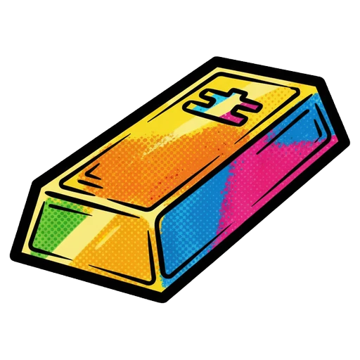 gold bar Pop Art icon