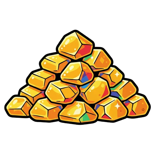 gold nugget pile shiny Pop Art icon - free AI-generated pop art icon for web and app projects