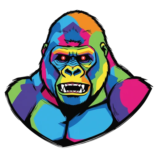 gorilla Pop Art icon - free AI-generated pop art icon for web and app projects