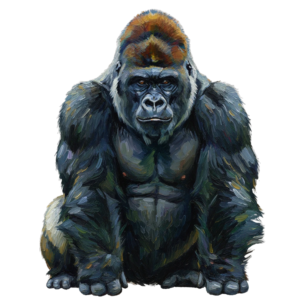 gorilla Oil Painting icon - free AI-generated oil painting icon for web and app projects