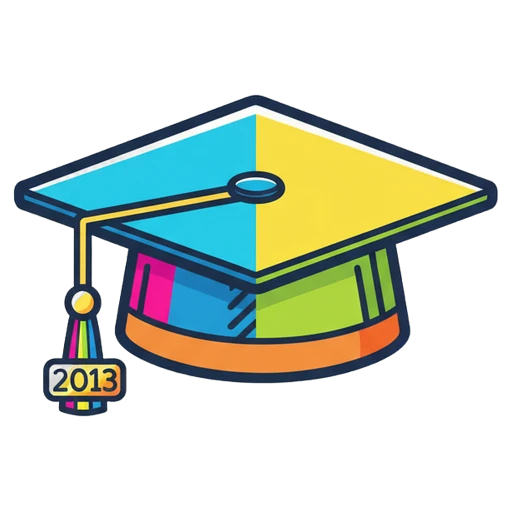 graduation cap Pop Art icon