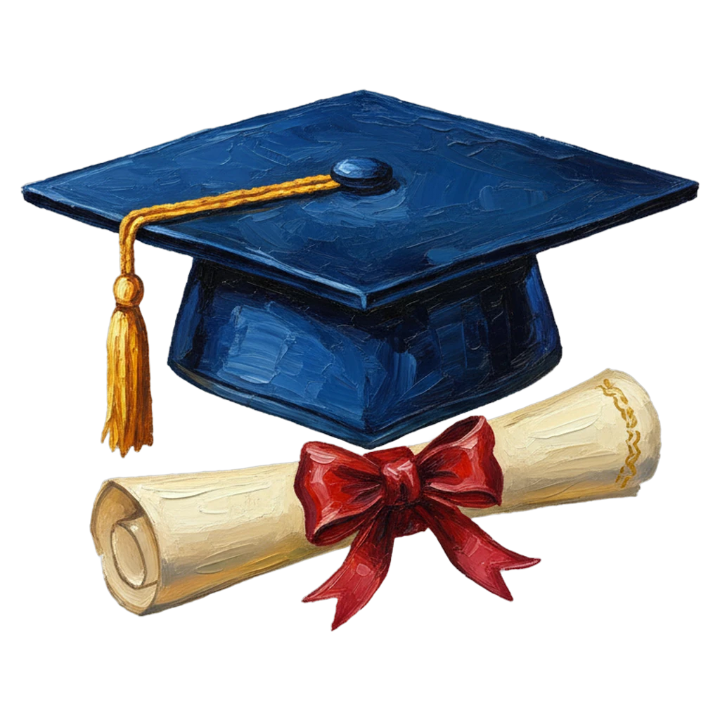 graduation cap diploma Oil Painting icon - free AI-generated oil painting icon for web and app projects