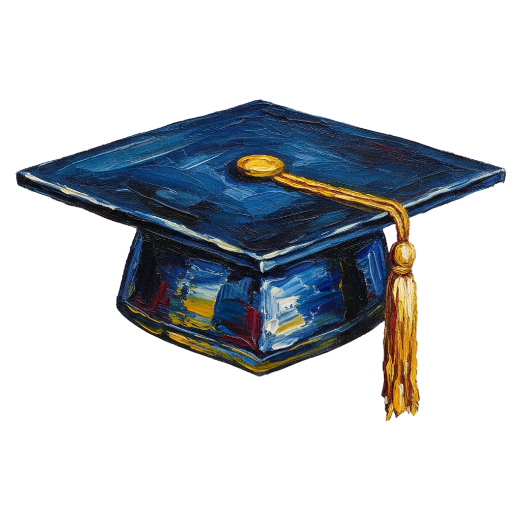 graduation cap Oil Painting icon