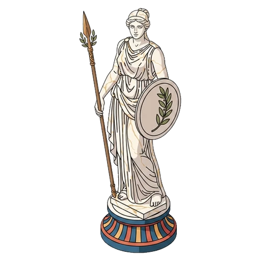 greek marble statue Isometric icon