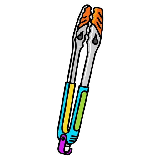 grill tongs Pop Art icon