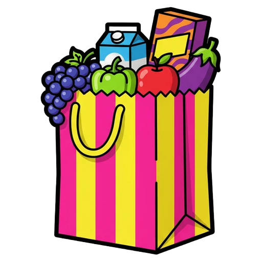 grocery bag Pop Art icon