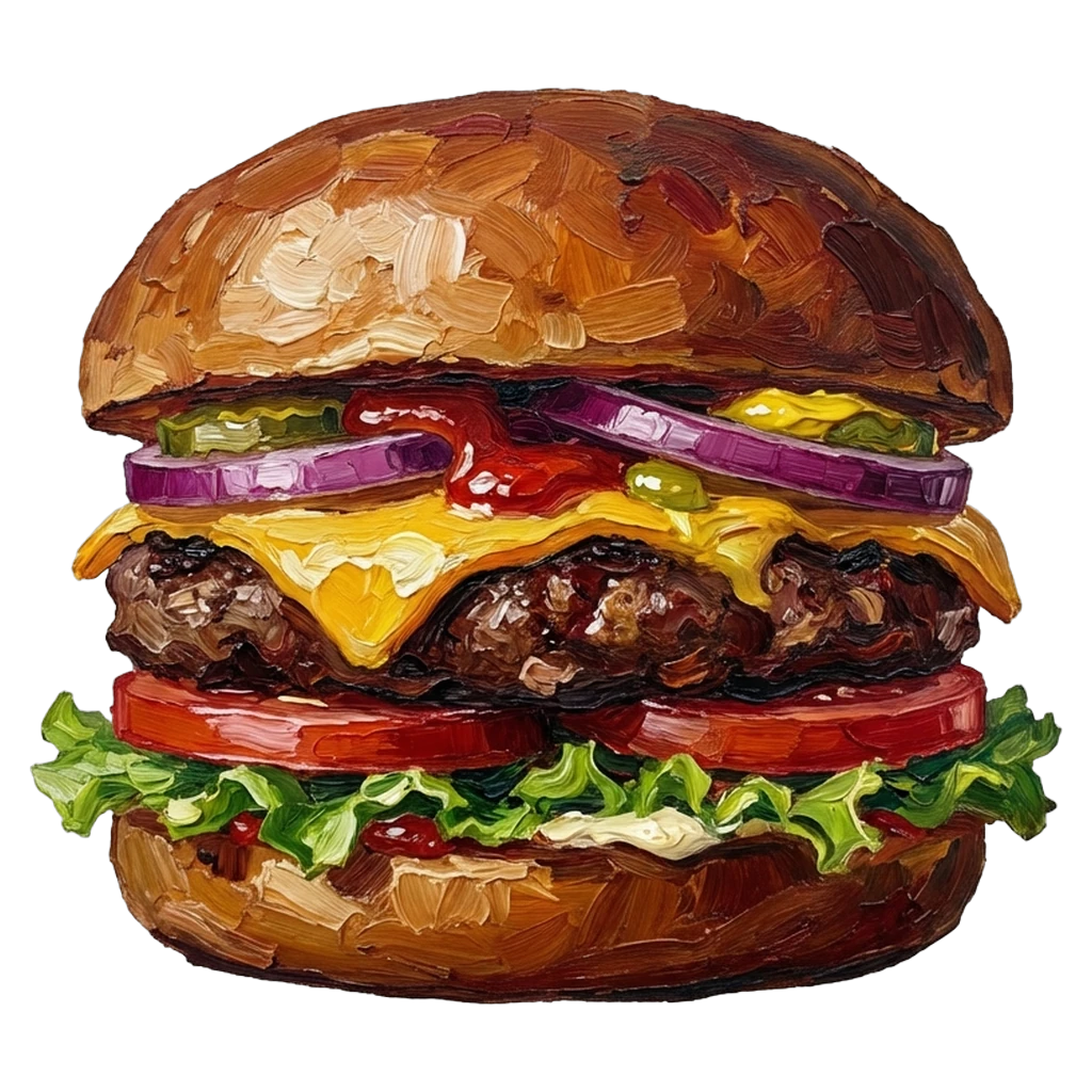 hamburger Oil Painting icon