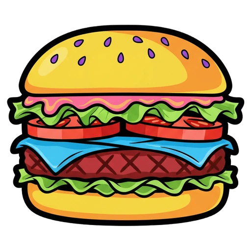hamburger Pop Art icon