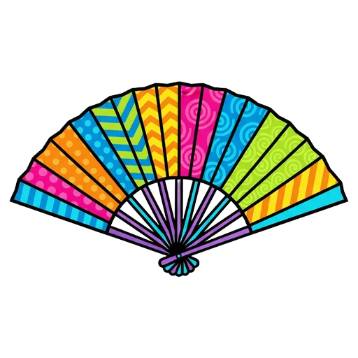 hand fan Pop Art icon