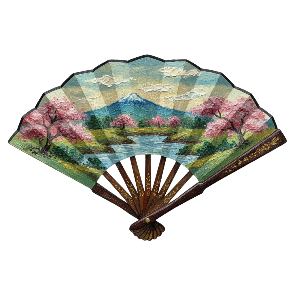 hand fan Oil Painting icon