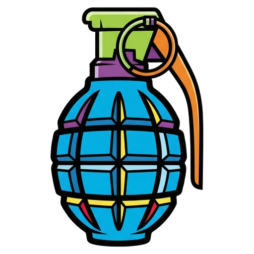 hand grenade Pop Art icon