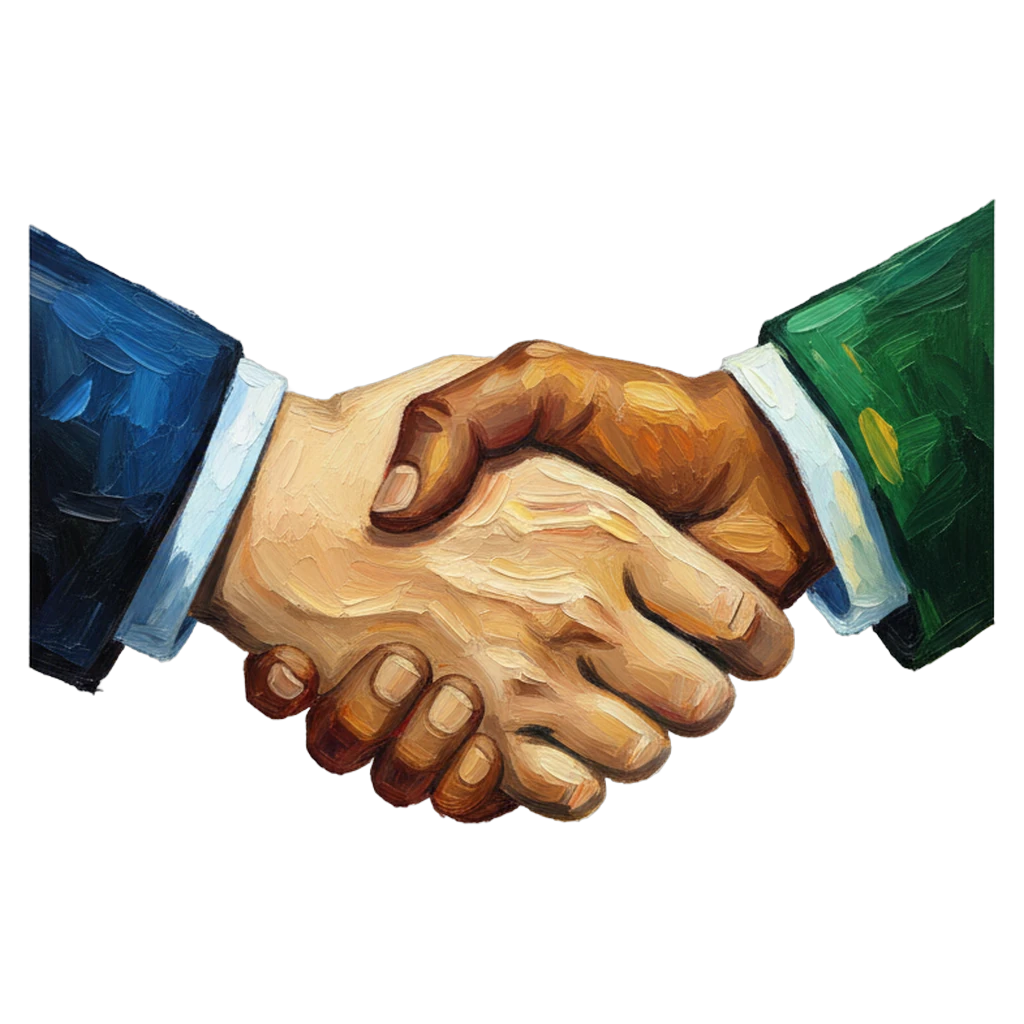 handshake deal Oil Painting icon