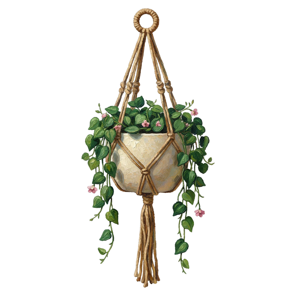 hanging planter Oil Painting icon