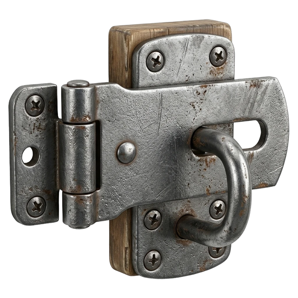 hasp and staple Photorealistic icon