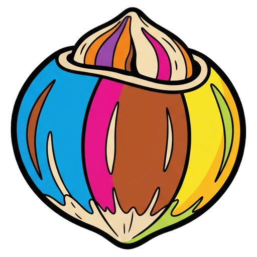 hazelnut Pop Art icon - free AI-generated pop art icon for web and app projects