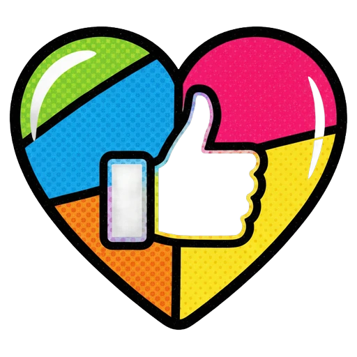 heart like button social Pop Art icon - free AI-generated pop art icon for web and app projects