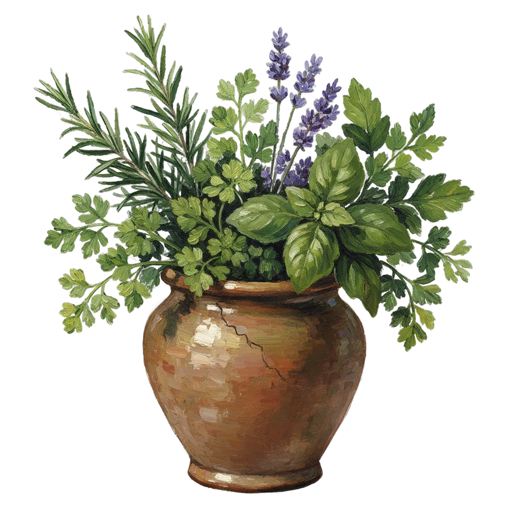 herb pot Oil Painting icon