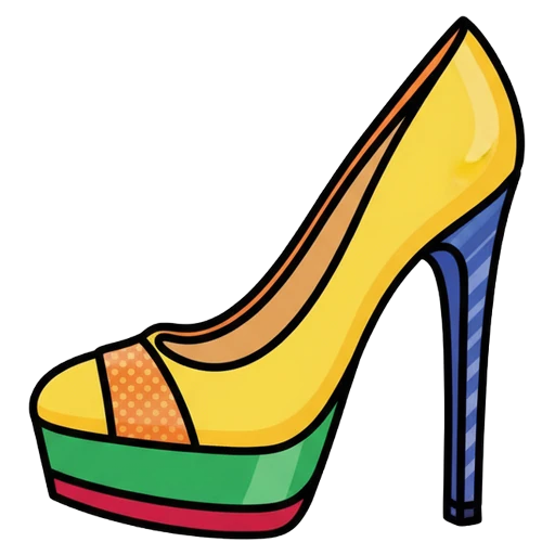 high heel shoe Pop Art icon